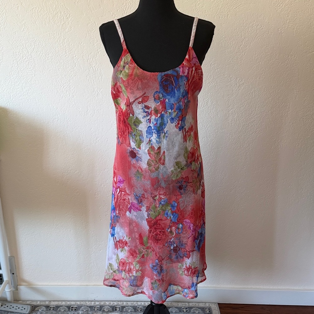VINTAGE Y2K Reversible Floral Print Women's Slip Dress